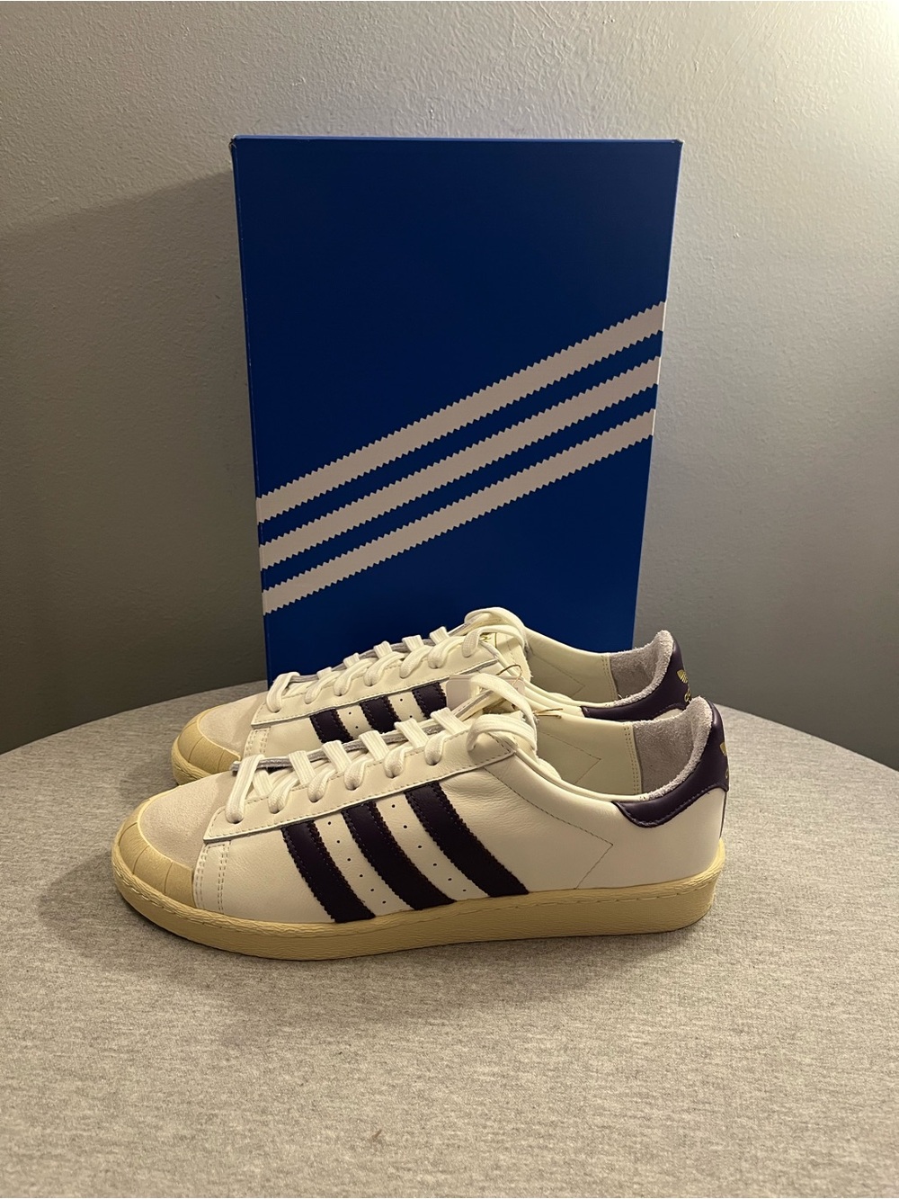 Adidas Jabbar Half Shell OG White Violet Warm Vanilla Men's Shoe Size 12 JQ9595 - Picture 4 of 12